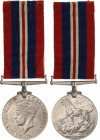 Great Britain War Medal 1939 - 1945
Barac# 181; Copper-Nickel; with original ribbon; George VI; Established on August 16, 1945 to reward members of t...