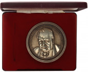 Great Britain Centenary Picture Medal of Sir Winston Churchill 1974 
Total Weight with illustrations: Silver 126.95 g., 77 mm.; Medal with with illus...