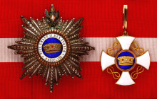 Italy Order of the Crown Grand Cross Set
Made by Cravanzola. Rome.Gold. Badge 23,85gr. Star 76,65gr