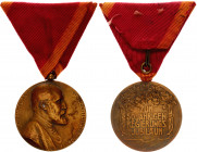 Liechtenstein Medal for 50 Years of Reign 1908 
Barac# 8; Bronze; with original ribbon