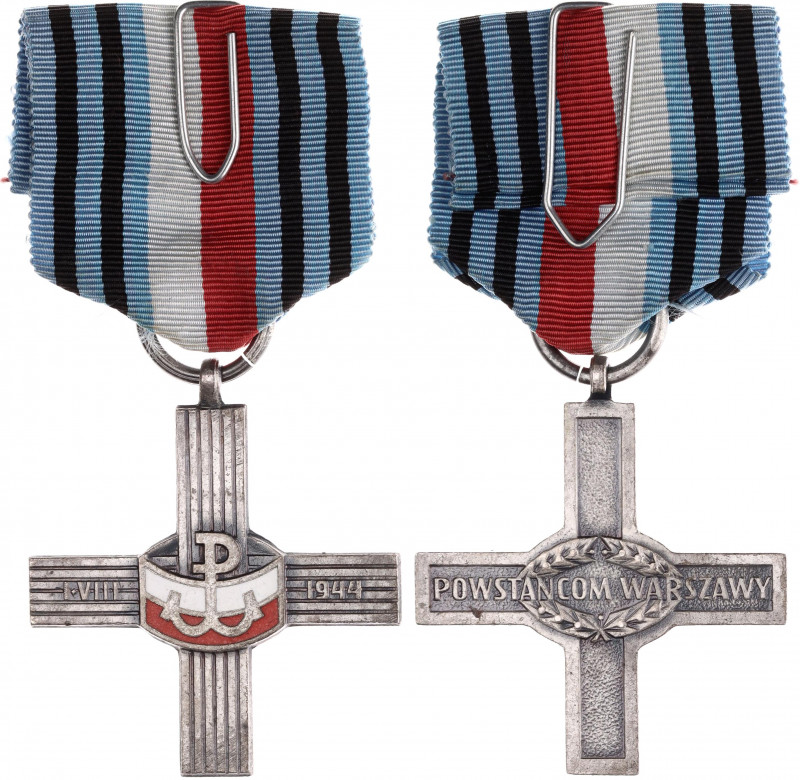 Poland Cross "For the Warsaw Uprising" 1981 
White metal, enamel; with original...