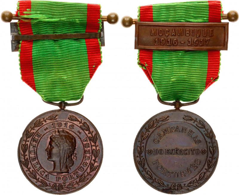 Portugal Army Campaign Medal 1916 with Clasp "Mozambique 1916-1917"
Bronze; wit...