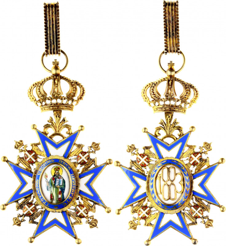 Serbia Order of St. Sava Commander Cross 3rd Class 1883 
Barac# 197; Made in Sw...