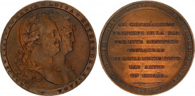 Spain Union Augustus Medal 1804 
Bronze; Busts overlapping right. Rev.: TO THE GENERALISIMO PRINCIPE OF PEACE FOR THIS BENEFIT CONSECRATE YOUR THANKS...