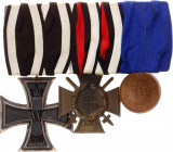 German States Prussia Medal Bar 1914
Barac# 54, 87; Prussia Iron Cross EK 2 1914, Honorary Cross of the War and Long Service II Class Medal. Conditio...