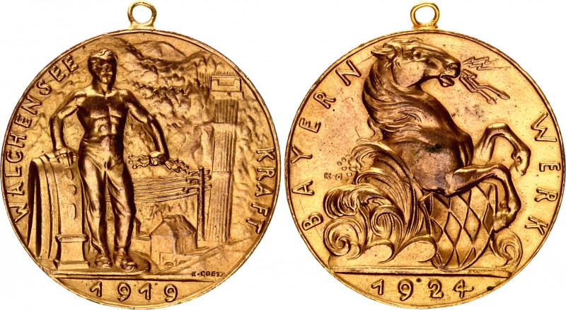 Germany - Weimar Republic Medal "Bayern Werk - Walchensee Kraft" 1924 
Kienast ...