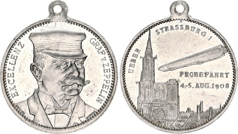 Germany - Weimar Republic Medal Count Zeppeling and the Test Drive Over Strasbou...