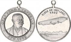 Germany - Weimar Republic Silver-plated Bronze Medal Have a Good Flight 1908 
Kaiser 267, Joos 1.304, Brown 35; Aluminium 2.55 g., 28 mm.