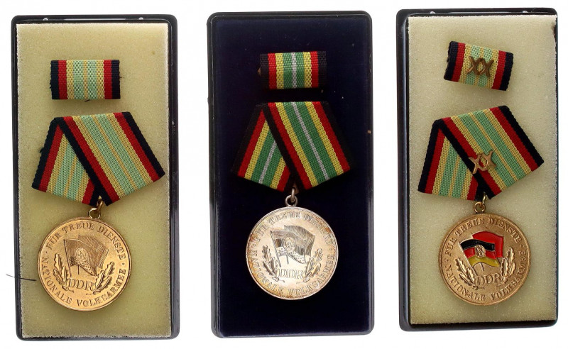 Germany - DDR Lot of 3 Medals for Loyal Services in the National People's Army 1...