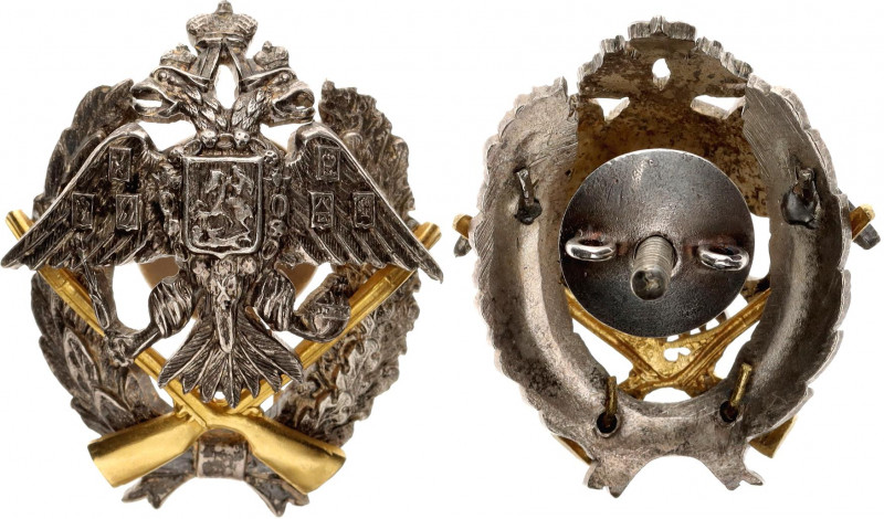 Russia Officers Rifle School Badge 1908 
Silver
