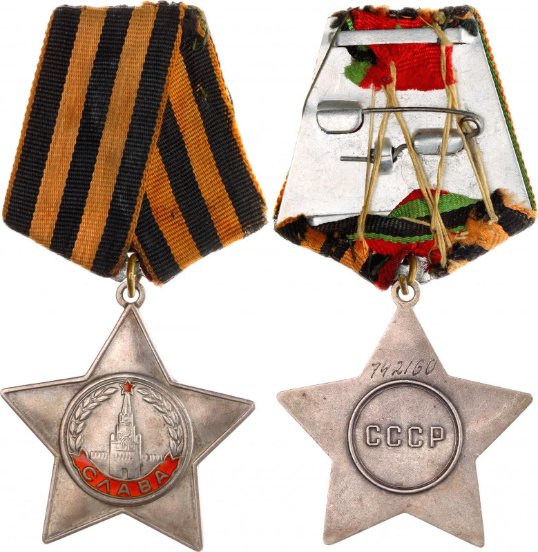 Russia - USSR Order of Glory III Class 1943 
Barac# 1030; Silver; Enamel; with ...