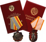Russia - USSR Group of 2 Orders for One Person 1950 - 1970
with originals ribbons and docs