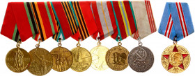 Russia - USSR Medal Bar with 8 Medals 1945 - 1970
with originals ribbons and docs