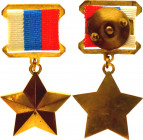 Russian Federation Star Hero of Russia 1992 Collectors copy
Gold plated; with original ribbon