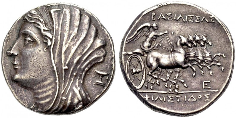 SIZILIEN. SYRAKUS. Hieron II., 275-215 v. Chr. Philistis, 16 Litren. Verschleier...