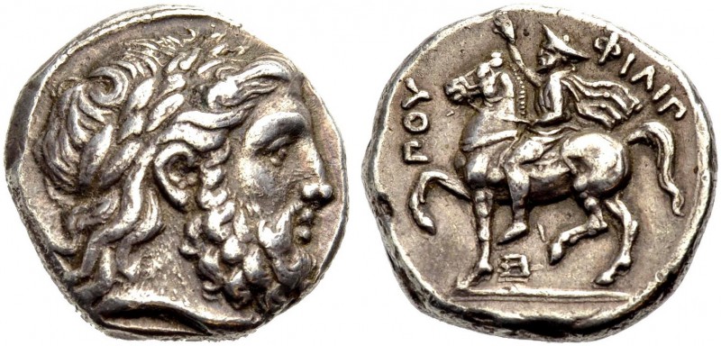 KÖNIGE VON MAKEDONIEN. Philippos II., 359-336 v. Chr. Tetradrachmon, Amphipolis,...