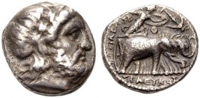 KÖNIGREICH DER SELEUKIDEN. Seleukos I. Nikator, 312-280 v. Chr. Drachme, Seleukeia am Tigris, nach 296 v. Chr. Bärtiger Zeuskopf mit Lorbeerkranz n.r....