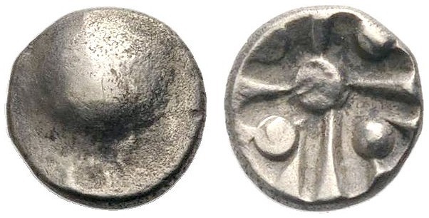 NORICUM. WESTNORICUM. Obol. Gurina Typ. Glatter Schrötling mit linsenförmiger Er...