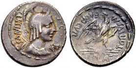 RÖMISCHE REPUBLIK. M. Plaetorius M. F. Cestianus, 67 v. Chr. Denar. CESTIANVS - S.C Drap., pantheistische weibliche Büste mit lorbeergeschmücktem Helm...