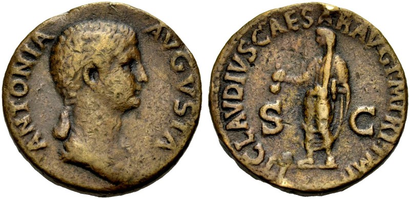 KAISERZEIT. Antonia, Mutter des Claudius (41-54). Dupondius, 41-42. Drap. Büste ...