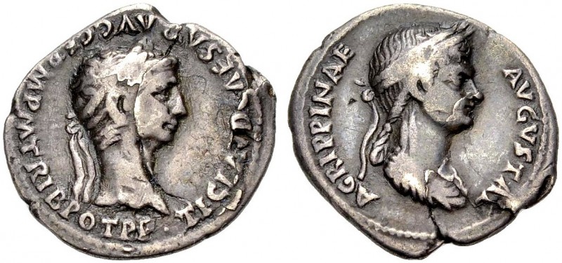 KAISERZEIT. Claudius, 41-54. Denar, 50-54 Rom. Büste des Claudius mit L. n. r. T...