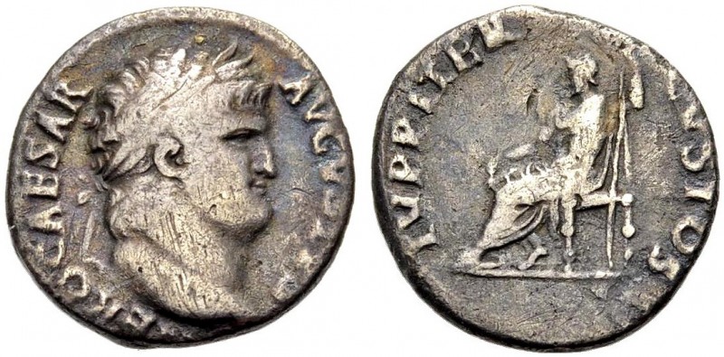 KAISERZEIT. Nero, 54-68. Denar, c. 64-65. Büste mit L. n. r. NERO CAESAR AVGVSTV...