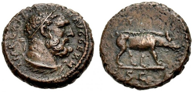 KAISERZEIT. Trajanus, 98-117. Quadrans. IMP CAES TRAIAN AVG GERM Kopf des bärtig...