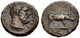 KAISERZEIT. Trajanus, 98-117. Quadrans. IMP CAES TRAIAN AVG GERM Kopf des bärtigen Hercules mit L. n. r., ein unter dem Kinn verknotetes Löwenfell tra...