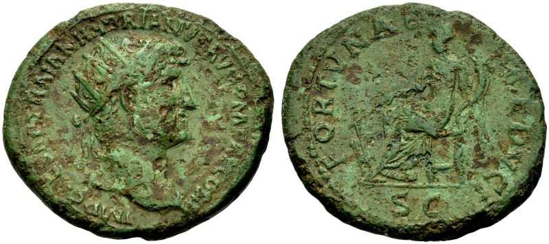 KAISERZEIT. Hadrianus, 117-138. Dupondius, 119-121 Büste mit Strkr. n. r. Rv. FO...
