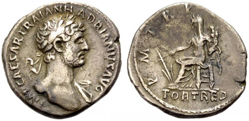 KAISERZEIT. Hadrianus, 117-138. Denar, 119-122 Büste mit L. und Schulterdrapieru...