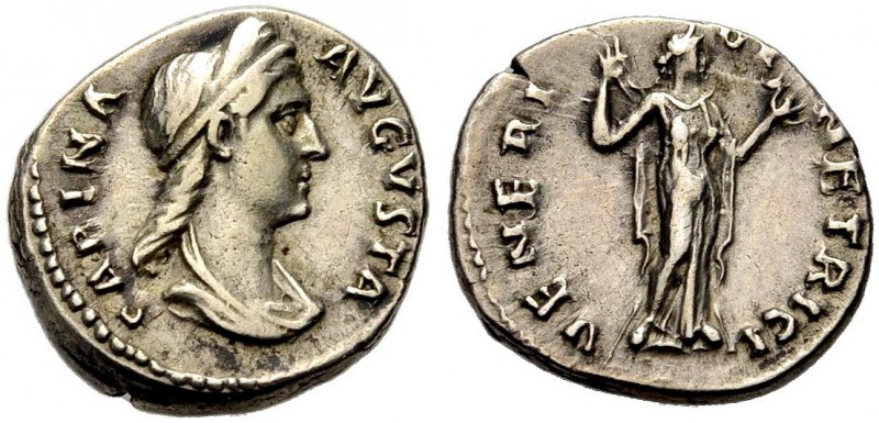 KAISERZEIT. Sabina, Gattin des Hadrian, gest. 135. Denar. Drap. Büste mit D. n.r...