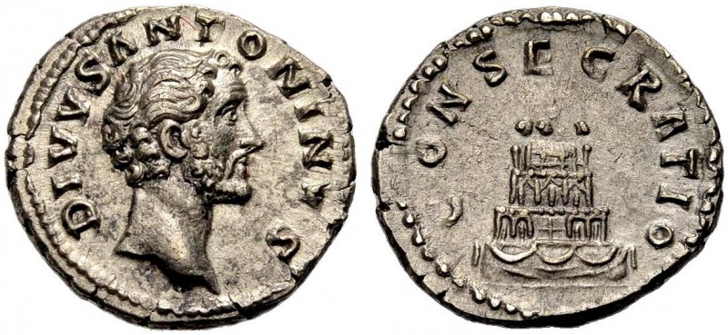 KAISERZEIT. Antoninus Pius, 138-161. Denar, postum, 161 unter Marcus Aurelius. D...