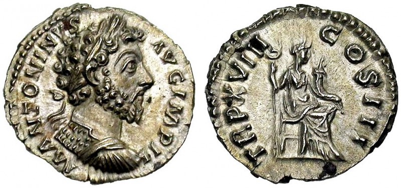 KAISERZEIT. Marcus Aurelius, 161-180. Denar, 163-164 M ANTONIVS AVG IMP II Gepan...