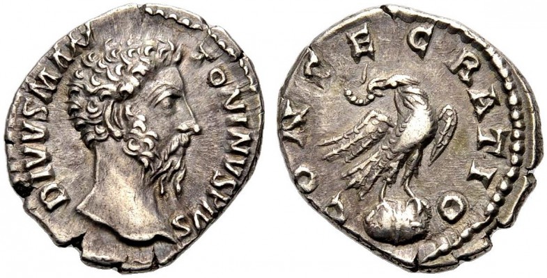 KAISERZEIT. Marcus Aurelius, 161-180. Denar, postum, unter Commodus. 180(?) DIVV...