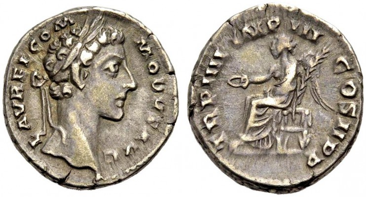 KAISERZEIT. Commodus, 177-192. Denar, 179. Als Caesar unter M. Aurel. Büste ohne...