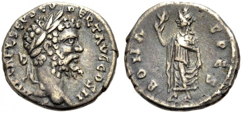 KAISERZEIT. Septimius Severus, 193-211. Denar, ca. 194-195, östl. Münzstätte. Ko...