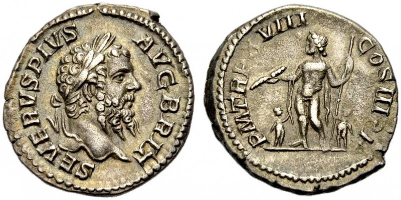 KAISERZEIT. Septimius Severus, 193-211. Denar, 210. Mit Titel Britannicus. Büste...