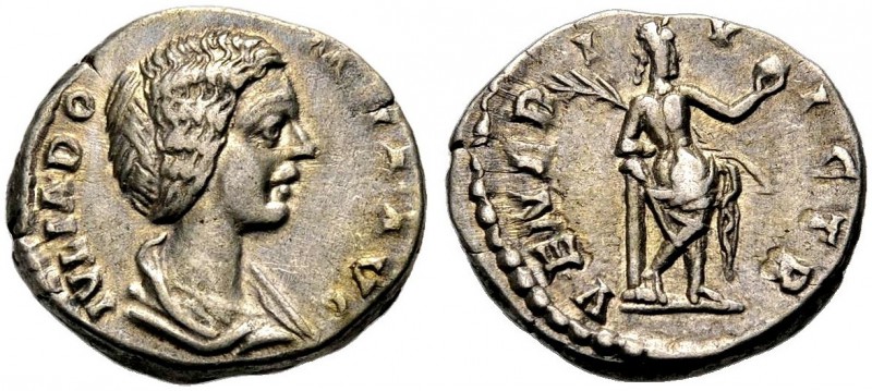 KAISERZEIT. Julia Domna, 193-217. Denar, 193-197, Emesa/ Laodikea (?).Drap. Büst...