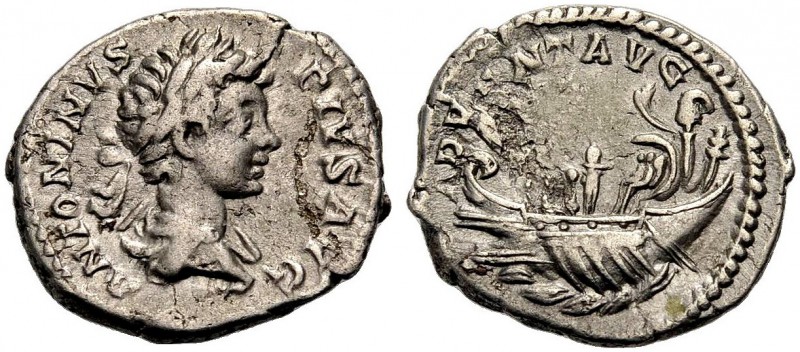 KAISERZEIT. Caracalla, 198-217. Denar, 201-206 Drap., gep. Büste mit L. n. r. AN...