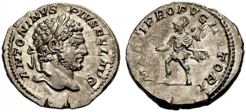 KAISERZEIT. Caracalla, 198-217. Denar, 213. Bärtige Büste mit L. n. r. ANTONINVS...