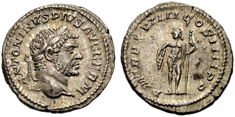 KAISERZEIT. Caracalla, 198-217. Denar, 216. Büste mit L. n. r. ANTONINVS PIVS AV...