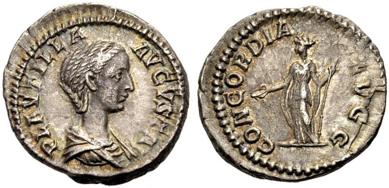 KAISERZEIT. Plautilla, Gattin des Caracalla, 202-212. Denar. PLAVTILLA-AVGVSTA D...