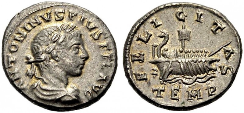 KAISERZEIT. Elagabalus, 218-222. Denar Antiochia. Drap., gep. Büste mit L. n. r....