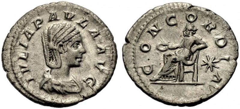 KAISERZEIT. Julia Paula, 219-220, erste Gattin des Elagabal. - Ein zweites Exemp...