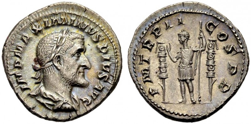 KAISERZEIT. Maximinus I. Thrax, 235-238. Denar, 236. Drap., gep. Büste mit L. n....