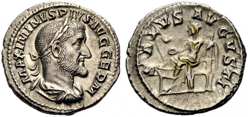 KAISERZEIT. Maximinus I. Thrax, 235-238. Denar. Drap., gep. Büste mit L. n. r. M...