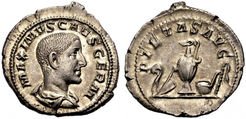 KAISERZEIT. Maximus Caesar, 235-238. Denar, 236-238 Rom. MAXIMVS CAES GERM Barhä...
