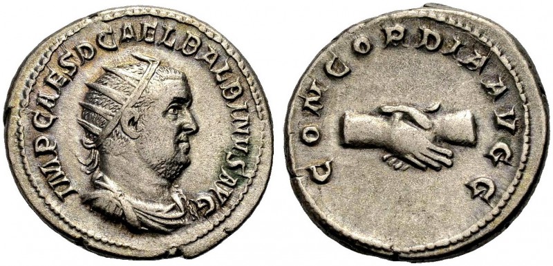 KAISERZEIT. Balbinus, 238. Antoninian. Gep., drap. Büste mit Strkr. n. r. Rv. CO...