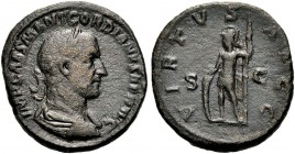 KAISERZEIT. Gordianus III., 238-244. Sesterz. 238-239 Drap. Büste mit L. n. r. Rv. VIRTVS AVGG/ S-C Virtus n.l. stehend, Schild und Lanze haltend. 19,...