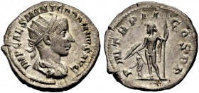 KAISERZEIT. Gordianus III., 238-244. Antoninian, 239 Drap., gep. Büste mit Strkr. n. r. IMP CAES M ANT GORDIANVS AVG. Rv. P M TRP II COS PP Iupiter n....